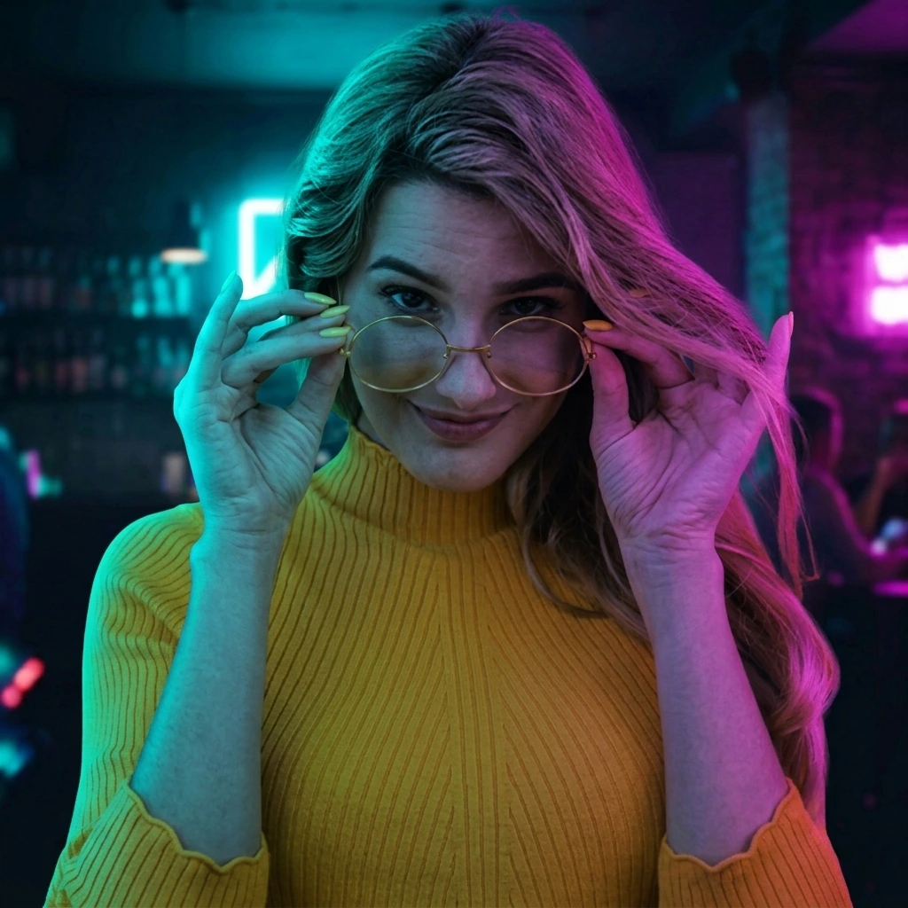 Ragazza bionda con occhiali
