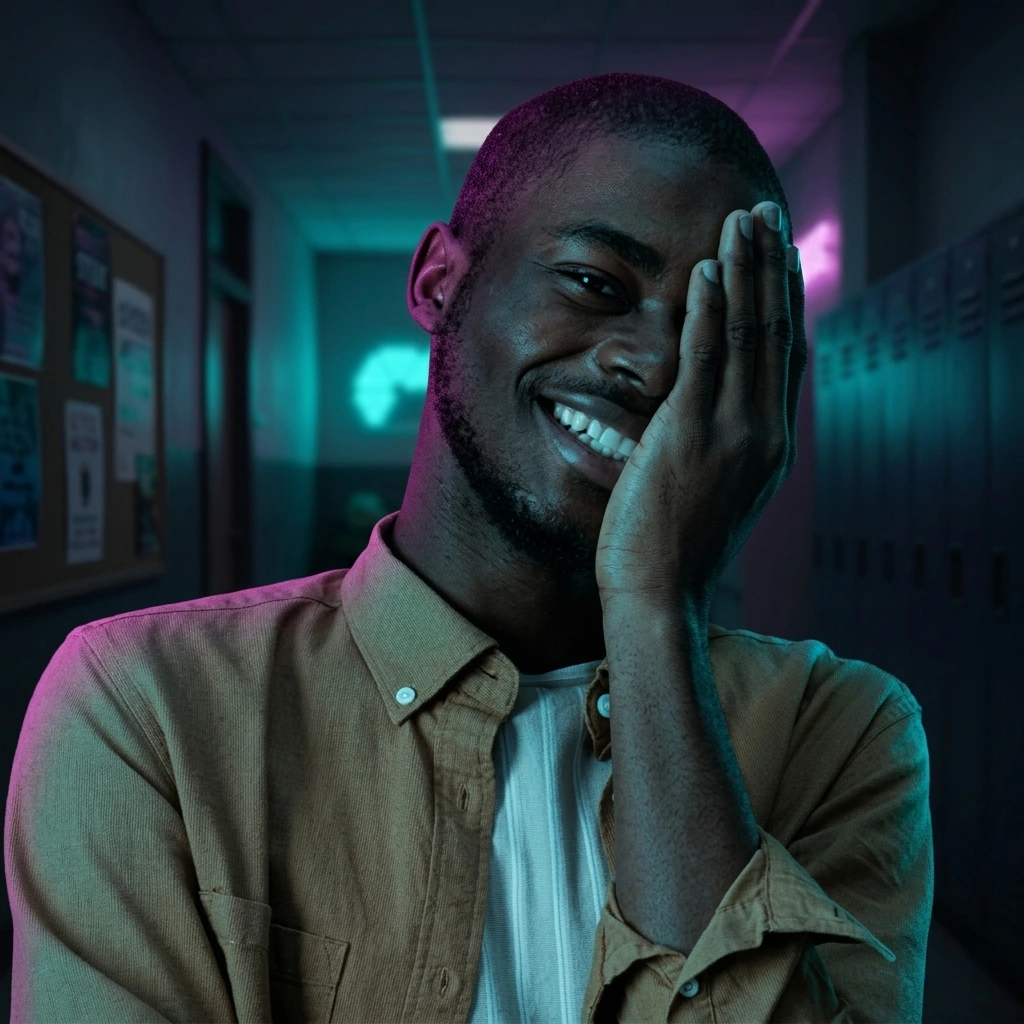 Uomo di colore sorridente