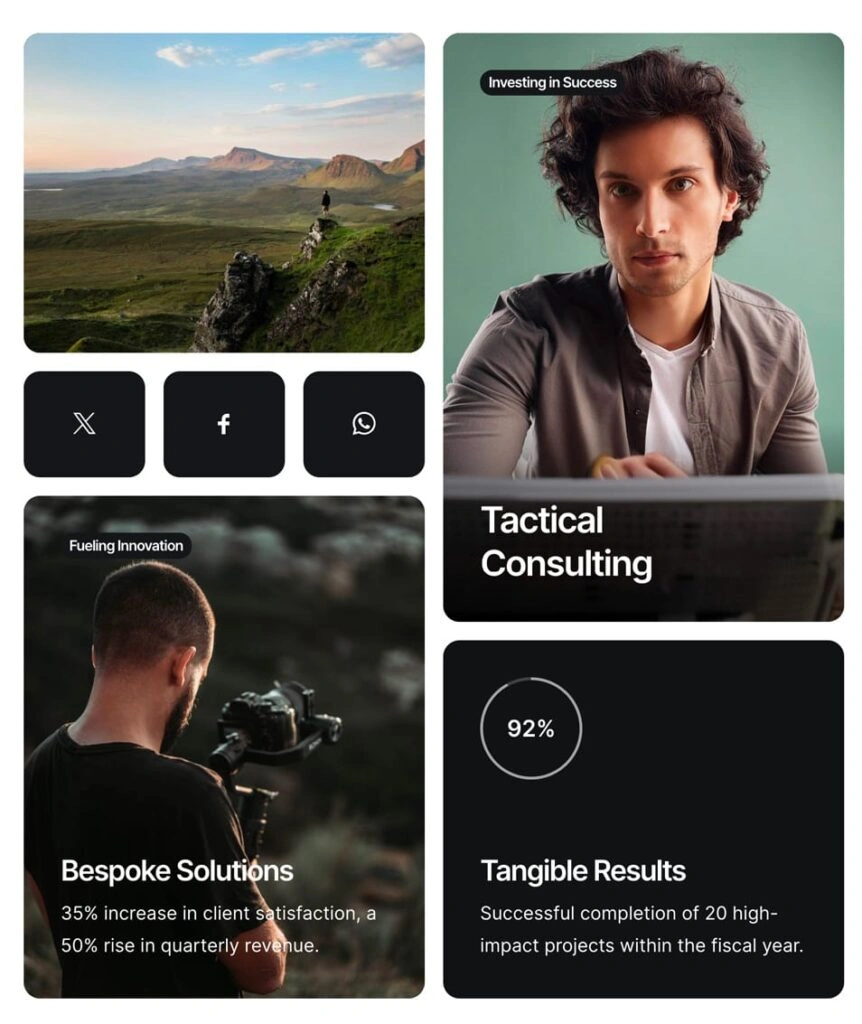 Bento Grid applicata a dashboard